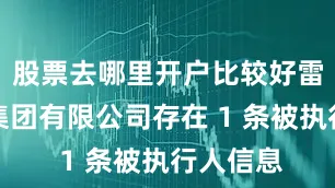 股票去哪里开户比较好雷丁汽车集团有限公司存在 1 条被执行人信息